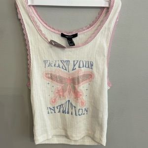 Teen/women’s MNWT forever 21 tank top pink lace. Trust your intuition.